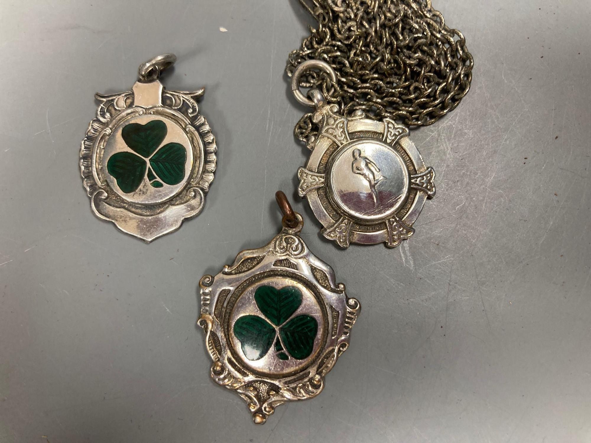 A group of Irish silver hurling medals